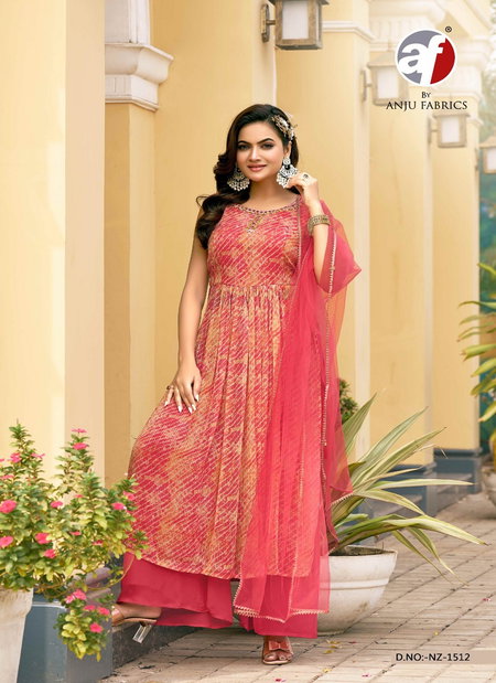 Nz 1512 By AF Corchet Georgette Printed Kurti With Bottom Dupatta Orders In India